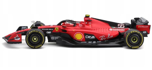 F1 racerbil FERRARI SF-23 med hjelm #55 Bburago 1:24 26808