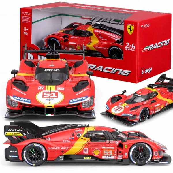 Ferrari 499P LMH FIA 24h Le Mans Hyperbil 2023 #51 Bburago 26309 modell 1:24