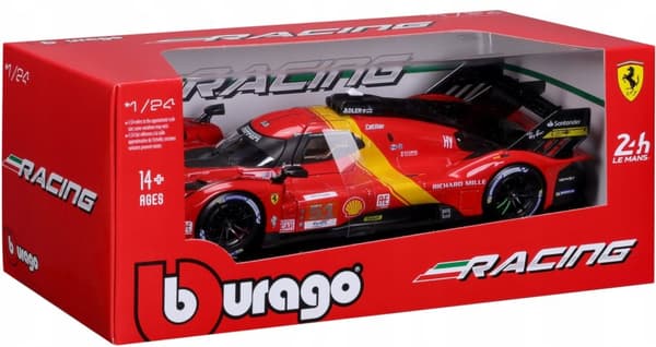 Ferrari 499P LMH FIA 24h Le Mans Hyperbil 2023 #51 Bburago 26309 modell 1:24