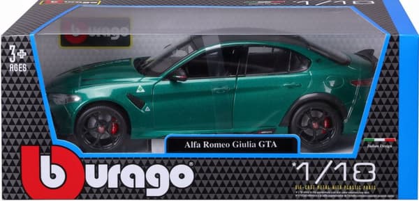 Alfa Romeo Giulia GTA Quadrifoglio grøn 1:18 model BBurago 11048
