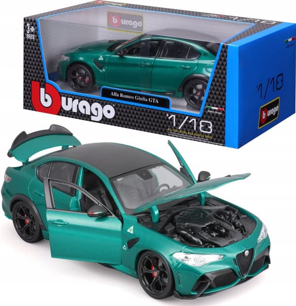 Alfa Romeo Giulia GTA Quadrifoglio grøn 1:18 model BBurago 11048