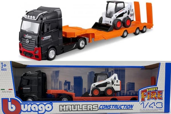 Mercedes Benz Actros Gigaspace lastbillæsser Bobcat Bburago 1:43 32313