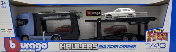 Scania 770 S bärgningsbil Lora Porsche Macan Bburago 1:43