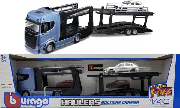 Scania 770 S bärgningsbil Lora Porsche Macan Bburago 1:43