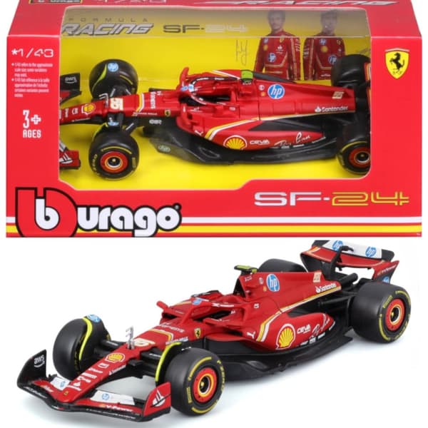 F1 FERRARI SF-24 2024 C. Sainz #55 BBurago Formel 1 bilmodel 1:43