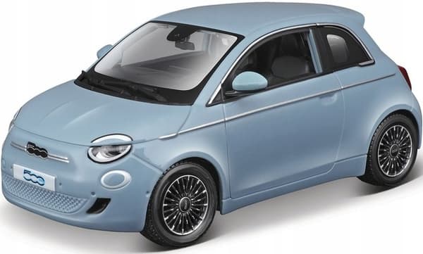 Fiat 500e 2023 blå 1:24 metalmodel Bburago 21110