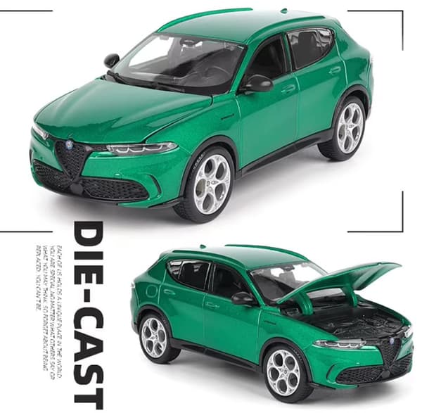 Alfa Romeo Tonale 2022 grön 1:24 modell BBurago 21109
