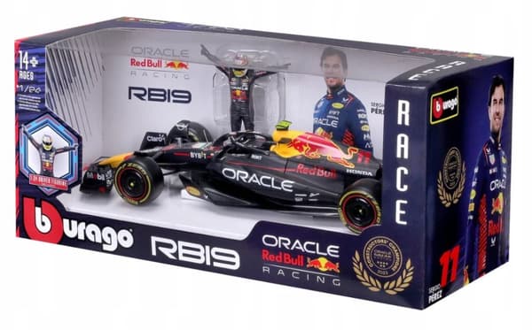 F1 Red Bull RB19 #11 S. Perez Bburago 1:24 28036 med kørerfigur