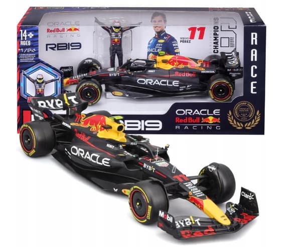 F1 Red Bull RB19 #11 S. Perez Bburago 1:24 28036 med kørerfigur