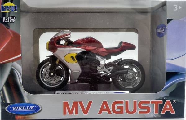 MV AGUSTA Superveloce Ago motorcykel 1:18 Welly 12862 metall
