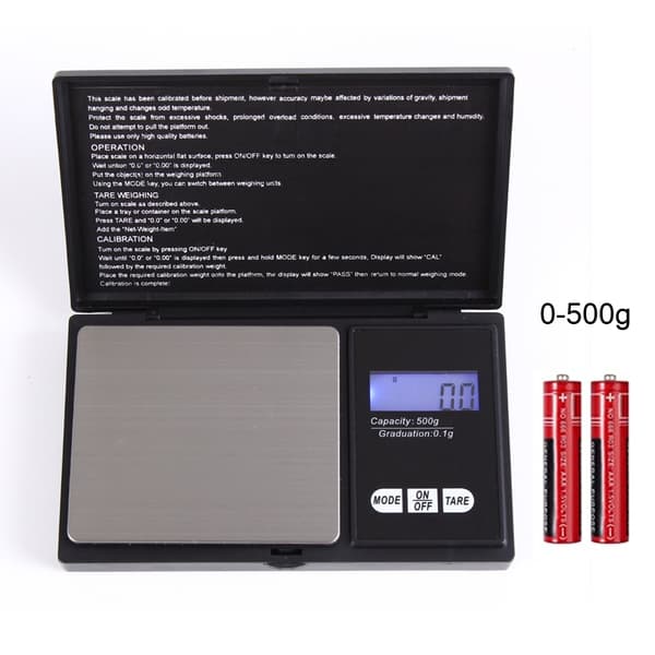 Digital våg 0,1g - 500g  pocketscale digitalvåg inkl. batterier