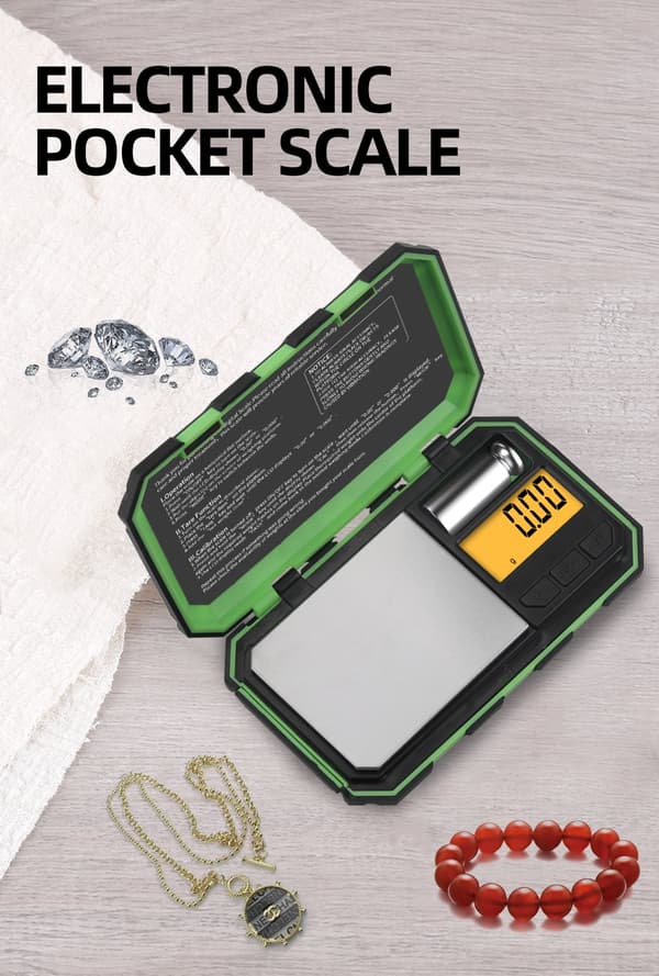 Digital våg 0,01g - 200g  stötsäker pocketscale digitalvåg inkl. batterier