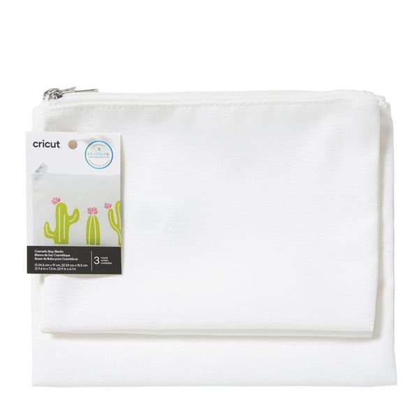 Cricut Tillbehör - Cricut - Sminkpåsar - Vitt tyg - Osmältbart bläck - Set med 3 delar
