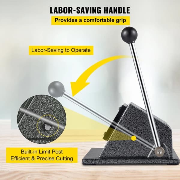 32mm manuell stansmaskin för runda märkespapper med ergonomiskt handtag/4 gummifötter, gjutjärnsmaterial, vasst stålblad