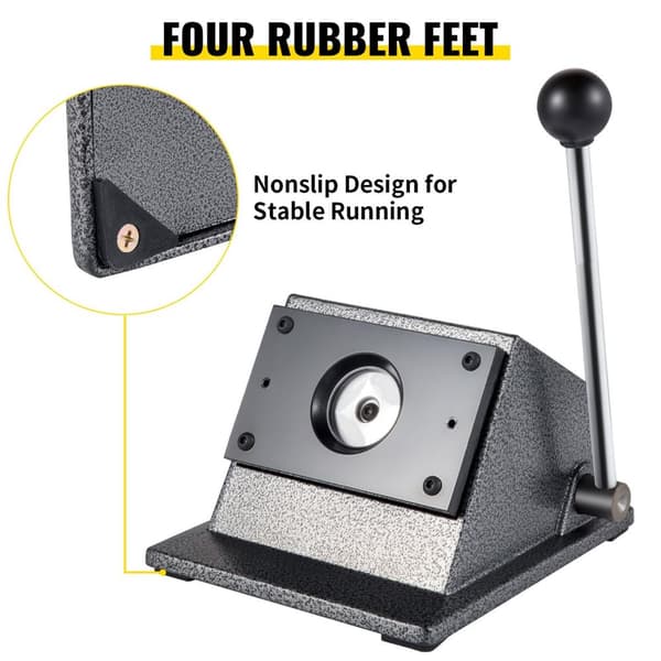 32mm manuell stansmaskin för runda märkespapper med ergonomiskt handtag/4 gummifötter, gjutjärnsmaterial, vasst stålblad