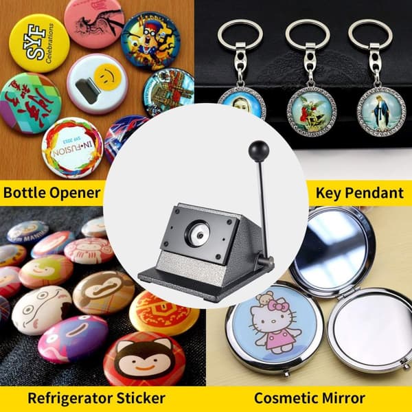 32mm manuell stansmaskin för runda märkespapper med ergonomiskt handtag/4 gummifötter, gjutjärnsmaterial, vasst stålblad