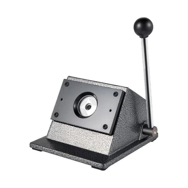 32mm manuell stansmaskin för runda märkespapper med ergonomiskt handtag/4 gummifötter, gjutjärnsmaterial, vasst stålblad