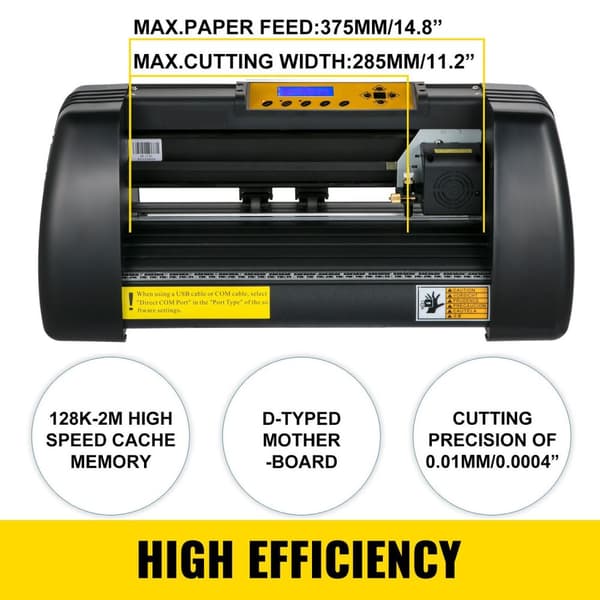 14 tum 10-500g 10-800mm/s vinyl skärplotter med COM och USB portar, digital kontroll, hög precision, justerbar skärkraft/hastighet, hög kompatibilitet