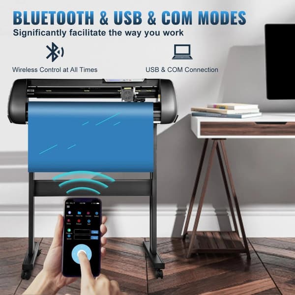 28-tums vinylskärplottermaskin kit med bluetooth-anslutning och LCD-panel, stor klippbredd, exakt skärning, noll avvikelse, bred applikation
