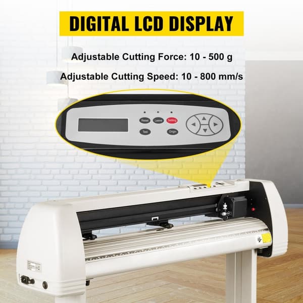 34-tums vinylskärplotter med stativ, High Efficiency, COMPIM och USB-portar, Justerbar kraft/hastighet, Anti-avvikelse Design