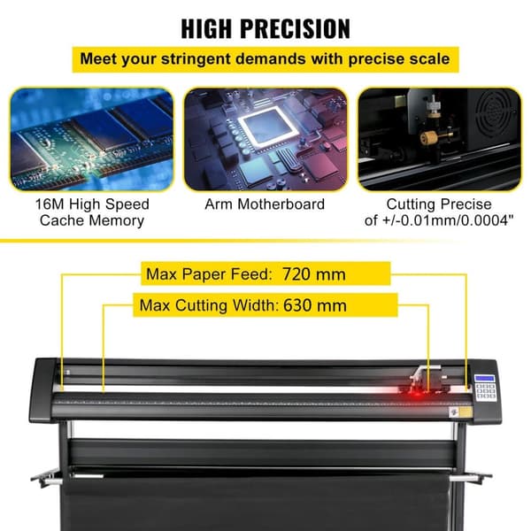 720mm halvautomatisk vinylskärplotter med laserguideöga, högeffektiv LED-display, precisionsskärning, hög kompatibilitet