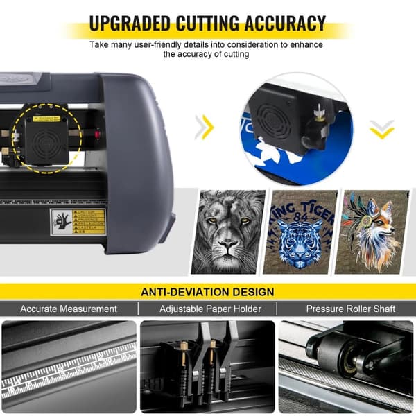 14 tums professionell vinylskärplotter, digital precisionskontroll, anti-avvikelsedesign, USB- och SERIAL-portar, hög kompatibilitet