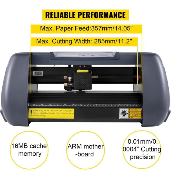 14 tums professionell vinylskärplotter, digital precisionskontroll, anti-avvikelsedesign, USB- och SERIAL-portar, hög kompatibilitet