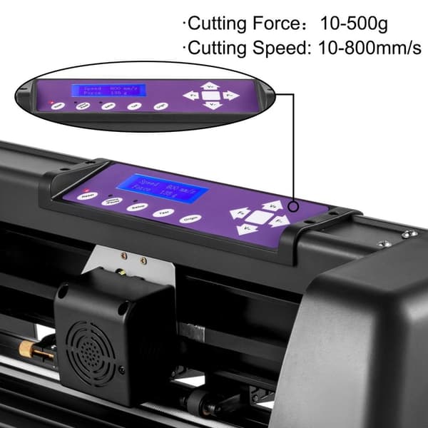 375 mm manuell vinylskärplotter med LCD-panel och COM, USB, U-disk portar, stöder offline-drift, exakt skärning, kompakt struktur