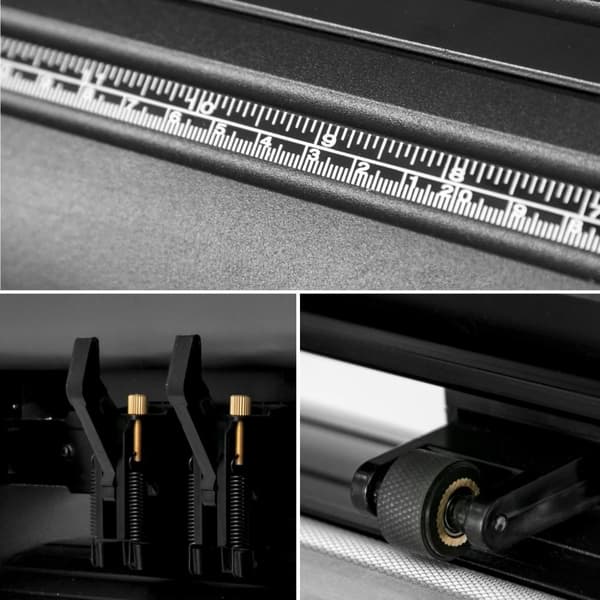 375 mm manuell vinylskärplotter med LCD-panel och COM, USB, U-disk portar, stöder offline-drift, exakt skärning, kompakt struktur