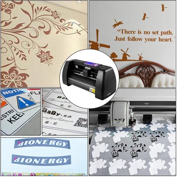 375 mm manuell vinylskärplotter med LCD-panel och COM, USB, U-disk portar, stöder offline-drift, exakt skärning, kompakt struktur