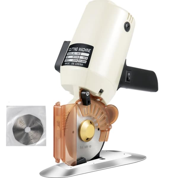 250W 100 mm elektrisk roterande tygskärare, hög säkerhetsprestanda, med knivslipare och bladskydd, ergonomisk design