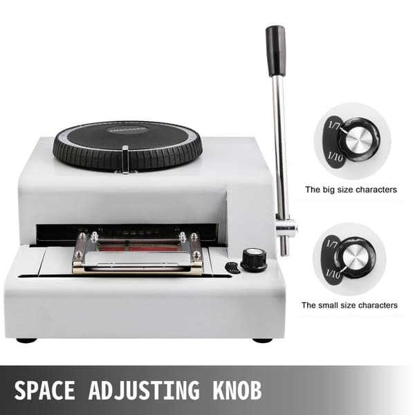 85,5x55mm 72 tecken kort präglingsmaskin med ergonomiskt handtag, robust konstruktion, effektiv justering, lätt att använda