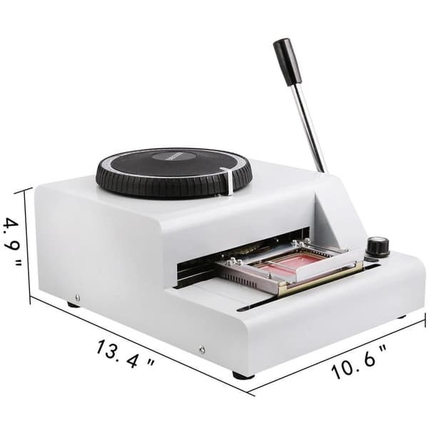 85,5x55mm 72 tecken kort präglingsmaskin med ergonomiskt handtag, robust konstruktion, effektiv justering, lätt att använda