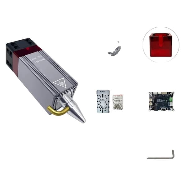 Lasermodul, 10W Optisk Effekt, Luftassisteret Metaldyse, 24V, LT-80W-AA-PRO KIT 24V