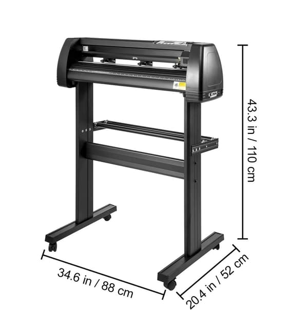 28-tums vinylskärplotter med USB- och serieportar, hög effektivitet, stor skärbredd, justerbar kraft och hastighet och stark stabilitet