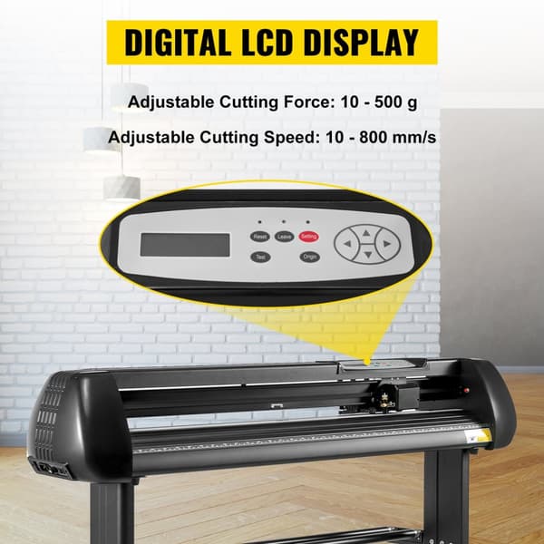 28-tums golvstående professionell vinylskärplotter med USB- och COM-gränssnitt, digital LCD-display, stor skärbredd, hög precision