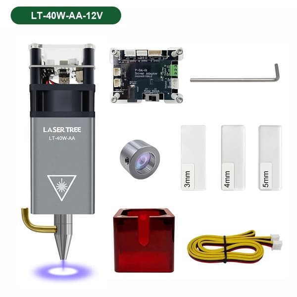 Lasergravørhoved, 450nm blåt lys, 40W effekt, LT-40W-AA