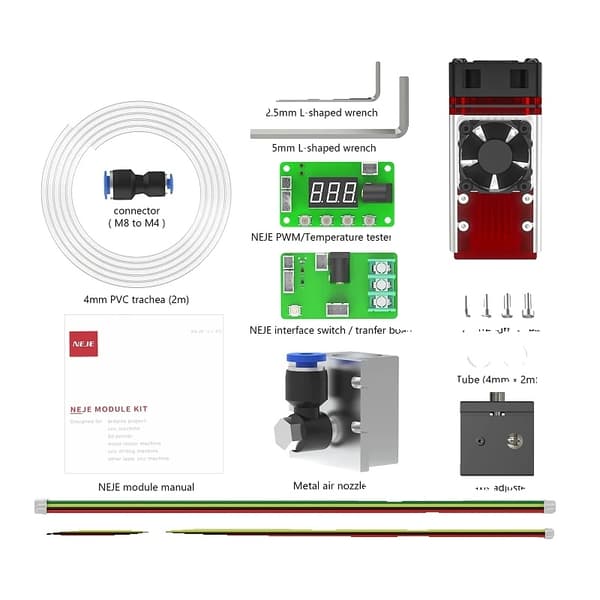Højeffektiv Lasermodul til CNC, Justerbar Fokus, 12W Pulsstrøm,A40640 Lasermodul