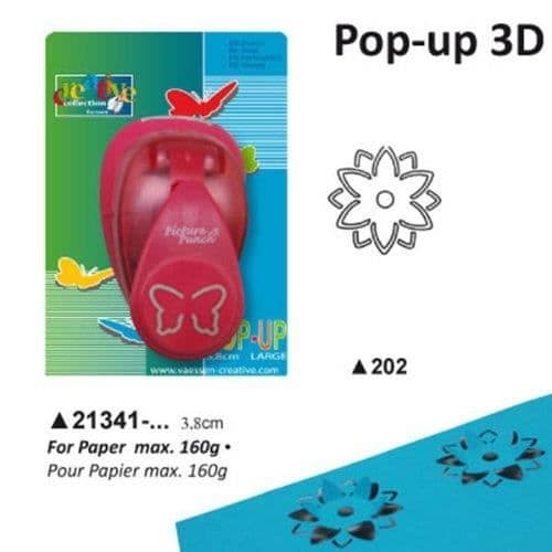 Vaessen kreativ 3D-pappersstans, blomma, popup-effekt, storlek L, för gör-det-själv-projekt, scrapbooking, hantverk