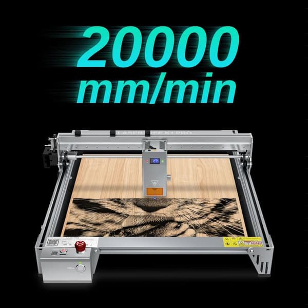 20000 mm/min lasergraveringsmaskin med 30W lasermodul, 400X400 mm arbetsområde, flera säkerhetsskydd