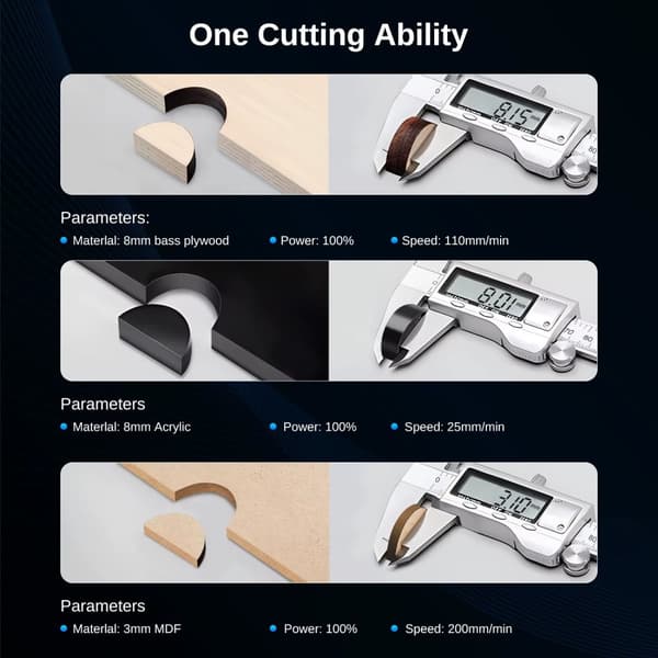 10W 6000mm/min 300*300mm mini lasergraveringsmaskin med komplett uppsättning tillbehör, laserskärmaskin, hög precision