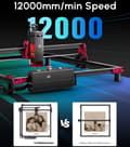 Miniatyrbild 4 av 7: 10W 12000mm/min stationär lasergraverings- och skärmaskin med 400*400mm arbetsyta, lätt att använda