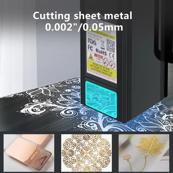 20W 375*375mm lasergraverings- och skärmaskin med färgpekskärm, flerfärgsgravering, flera säkerhetsskydd
