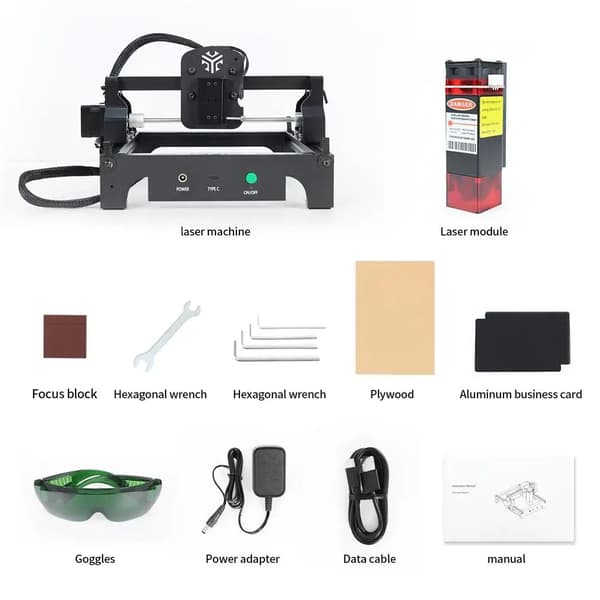 2,5W 10000mm/min mini bärbar lasergraveringsmaskin med 130*130mm arbetsyta, hög graveringsnoggrannhet