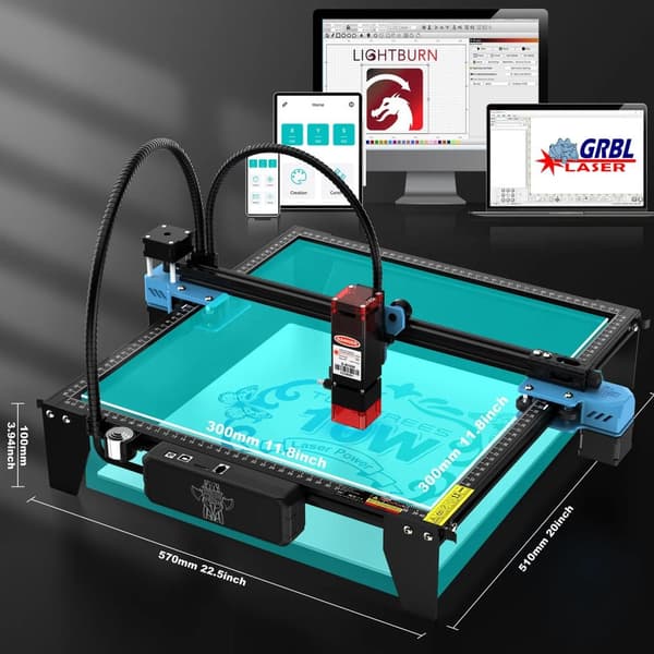 5,5W 30*30cm CNC lasergraverings- och skärmaskin med wifi offline-kontroll, snabb fokusdesign, säker att använda