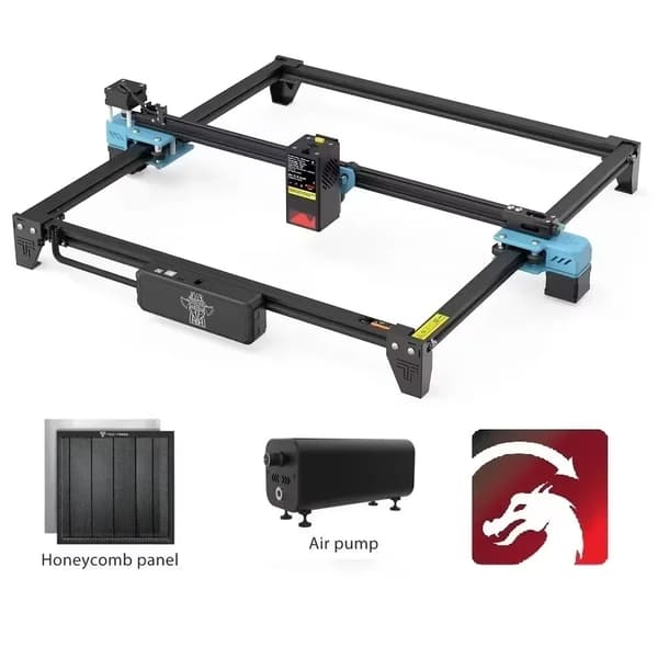 20W 500mm/s 418*418mm industriell lasergraveringsmaskin med luftpump, flera kontrolllägen, lätt att montera