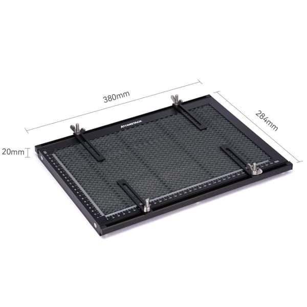 Laser Skæring Honningkomb Arbejdsplade, 380X284X22Mm Størrelse, Silikone Fødder Inkluderet, CE Certificeret