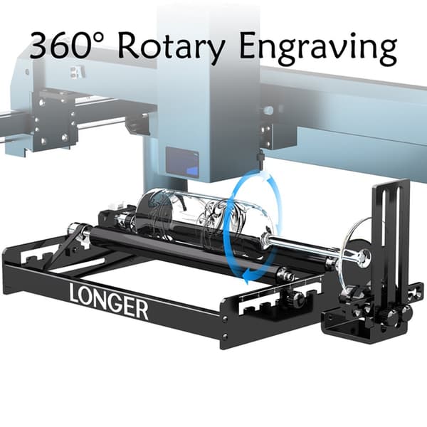Laser Rotationsrulle, Justerbar Diameter 6-200mm, 360-Graders Gravering, Plug-and-Play Opsætning