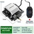 Miniatyrbild 2 av 2: DIMIFUN Luftpump, 28W effektutgång, 60L/min luftkapacitet,EU 200-240V 50Hz