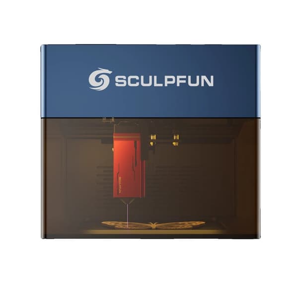 Sculpfun iCube Lasergraver, Ultra-Fin 0,02 mm Laserprik, Højhastighed 10.000 mm/min Gravering,5W